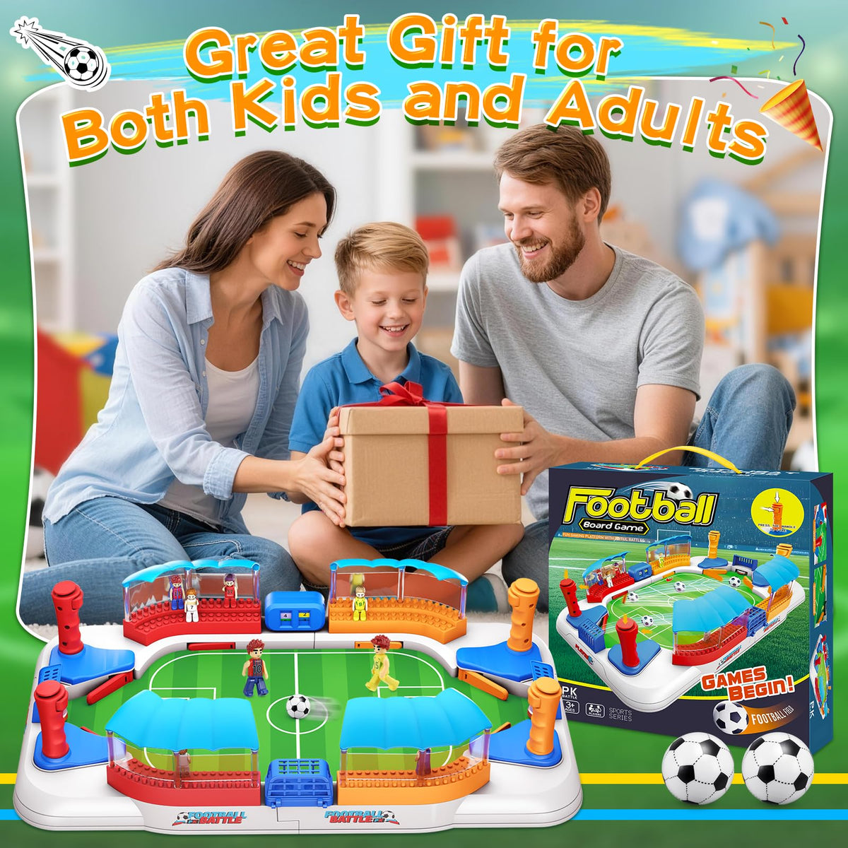 Toyjolka mini foosball table gift-ready packaging invites fun.