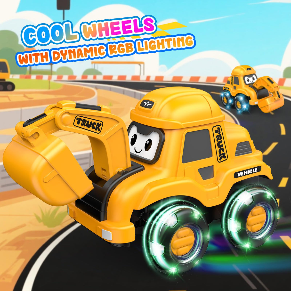 Toyjolka remote-control car driving forward supports easy toddler steering.