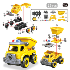 Toyk 4-in-1 take apart car excavator with removable pieces boosts fine motor skills