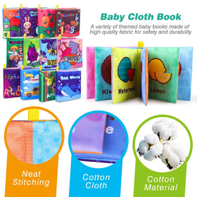 Toyk Baby Bath Books 12-pack with vivid themes to spark imaginative bath play