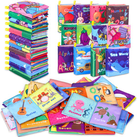 Toyk Baby Bath Books soft cloth cover close-up, safe for mouthing during bath time
