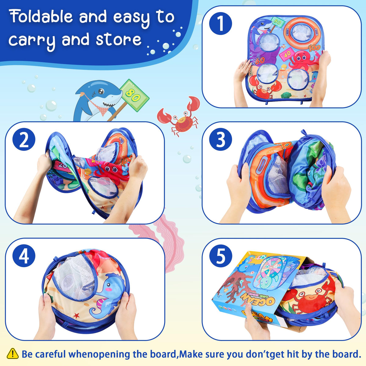Toyk Ocean folding frame shows portable setup for indoor or outdoor play.