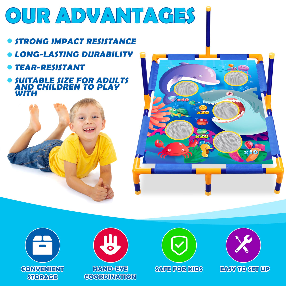 Toyk ring toss stands assembled for family-friendly ring tossing