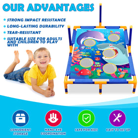 Toyk ring toss stands assembled for family-friendly ring tossing