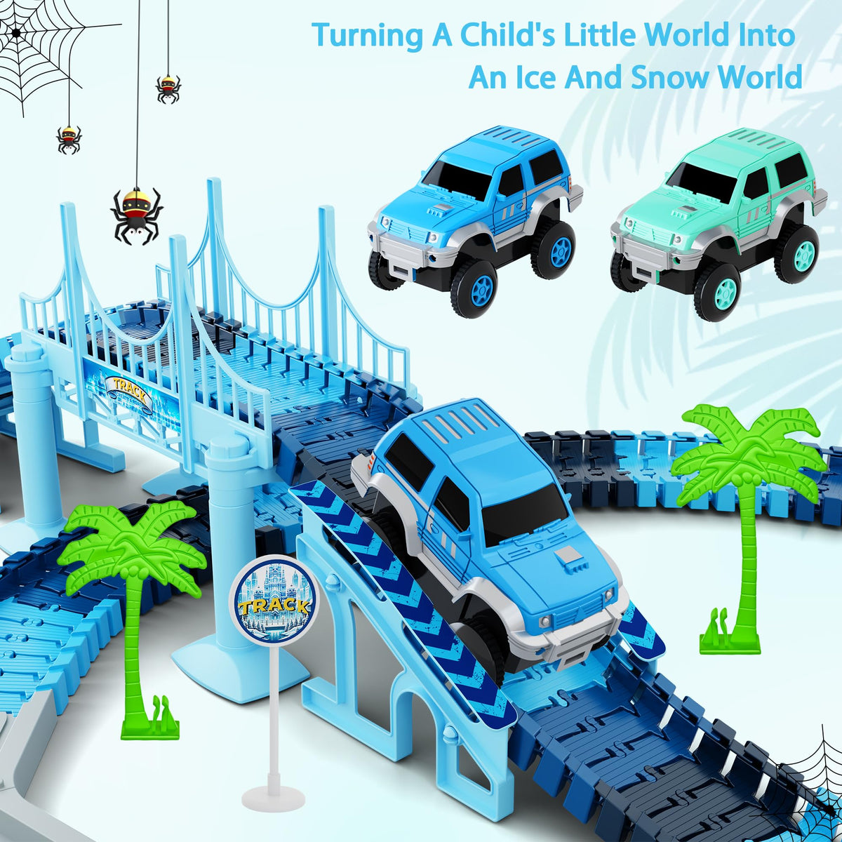 Toyk Track Car Toys X-shaped crossroad enables flexible layouts