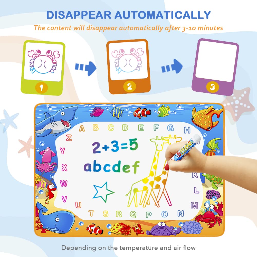 Toyk Water Doodle Mat folds compactly for travel and storage.