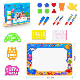 Toyk Water Doodle Mat drawing molds inspire guided shapes and patterns.