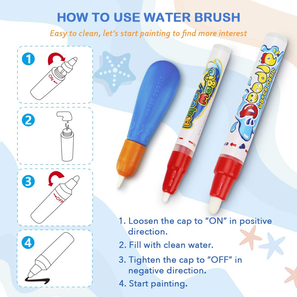 Toyk Water Doodle Mat measures 40 by 28 inches for big, shared fun.
