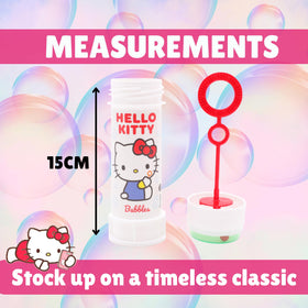Toyland 12-pack bubble tubs feature assorted Hello Kitty designs.