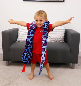 Toyland 170cm giant two-toned plush snake design 4 offers long, comforting snuggles during stories.