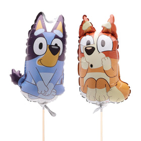 Toyland Bluey and Bingo characters on display ideal for themed party ambiance.