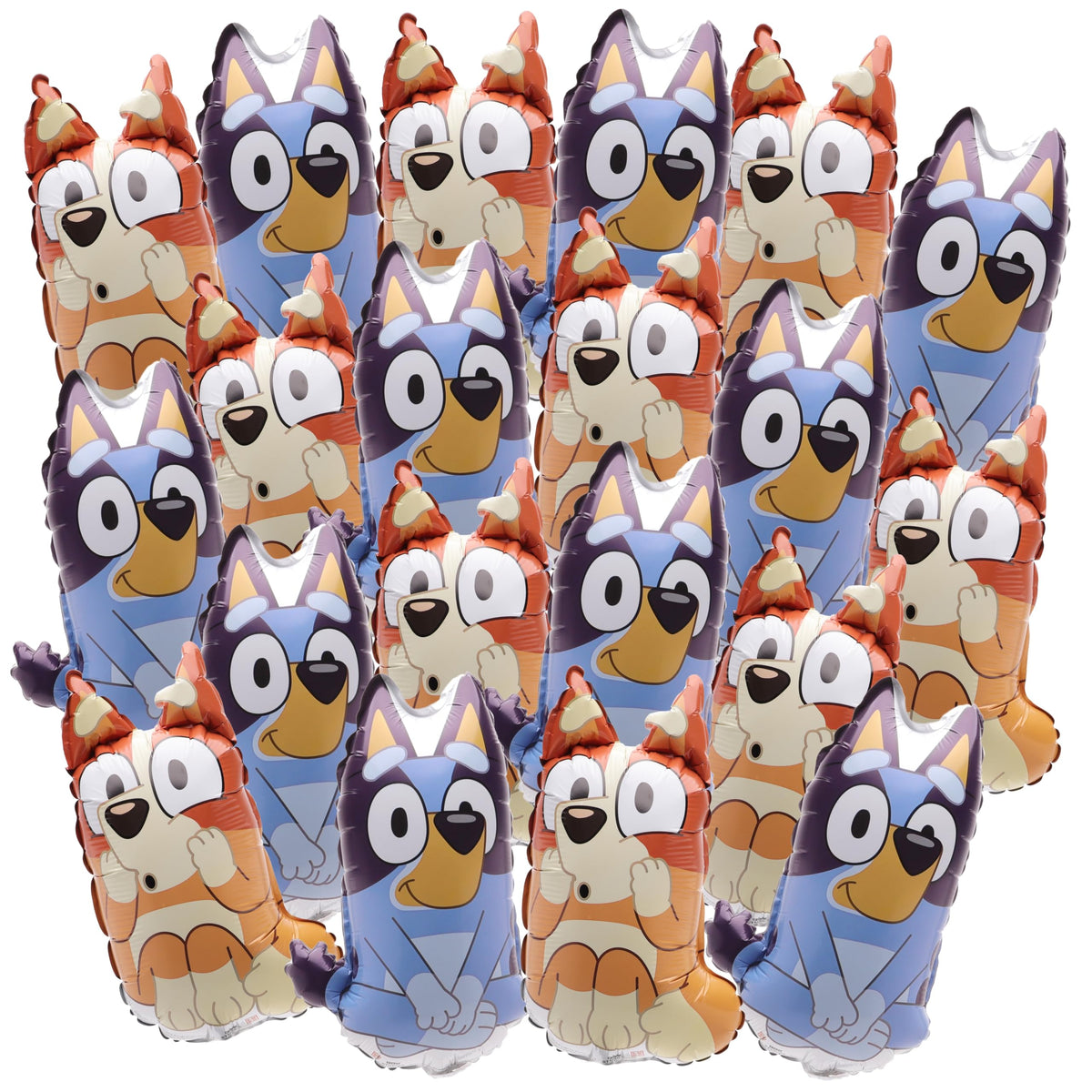Toyland Bluey and Bingo mini balloons in a handy pack for easy party decorating.
