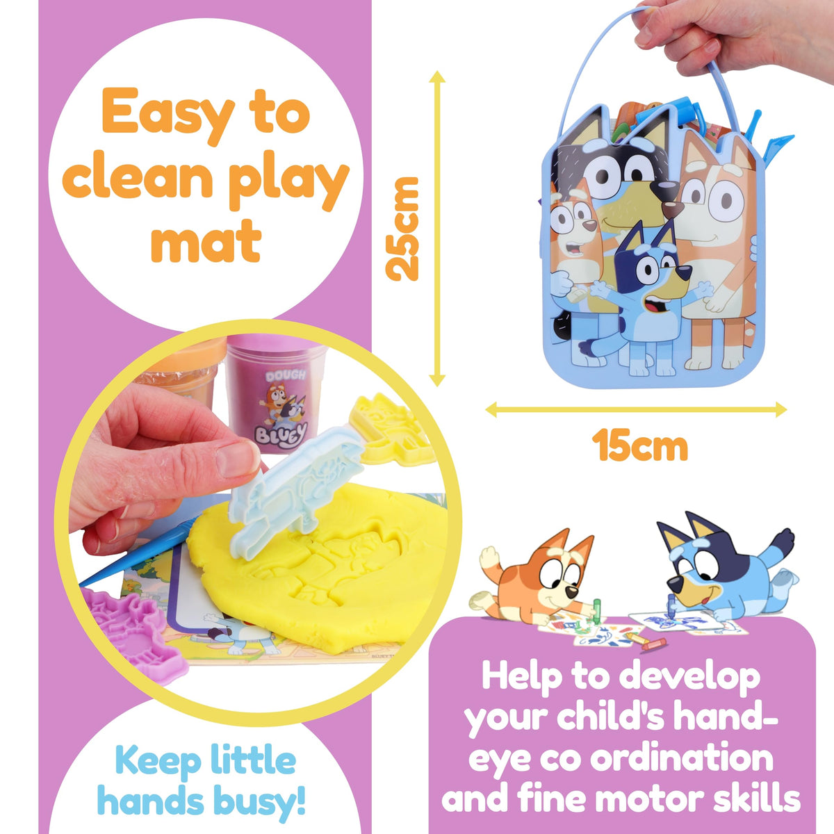 Toyland Bluey bucket with handle for portable creative fun
