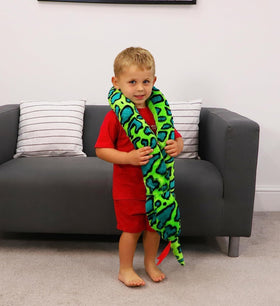 Toyland giant two-toned plush snake design collection features five options.