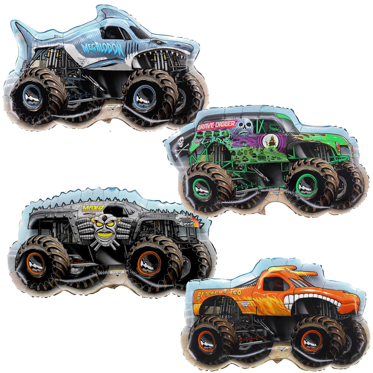 Toyland Monster Jam Grave Digger balloon for bold party decor and photo backdrop