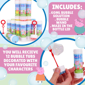 Wands with two hole sizes included with Toyland Peppa Pig bubbles.