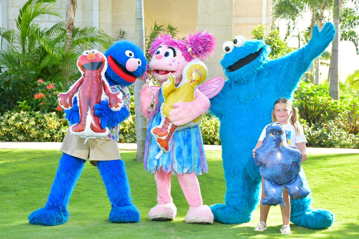 Toyland Sesame Street balloons flat-packed, ready for inflation.
