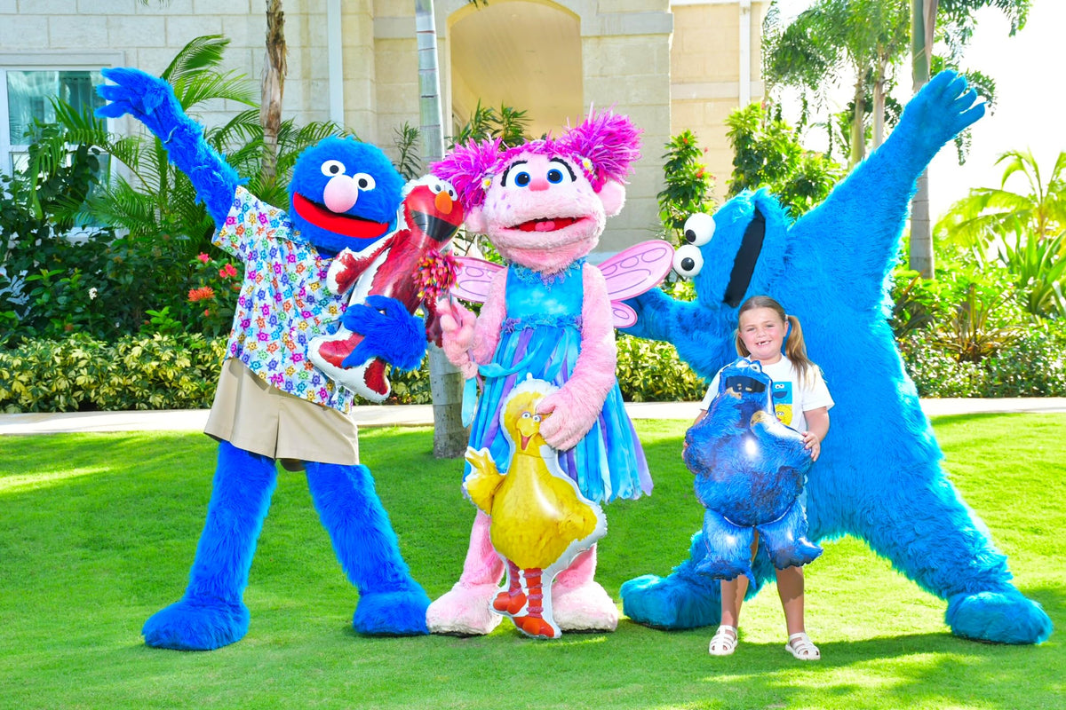 Toyland Sesame Street foil balloons on display for festive party scene.