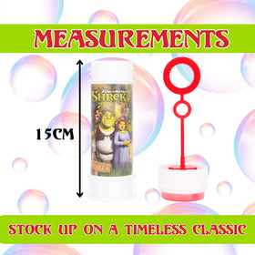 Toyland Shrek bubbles 2 fl oz solution delivers steady bubble streams.
