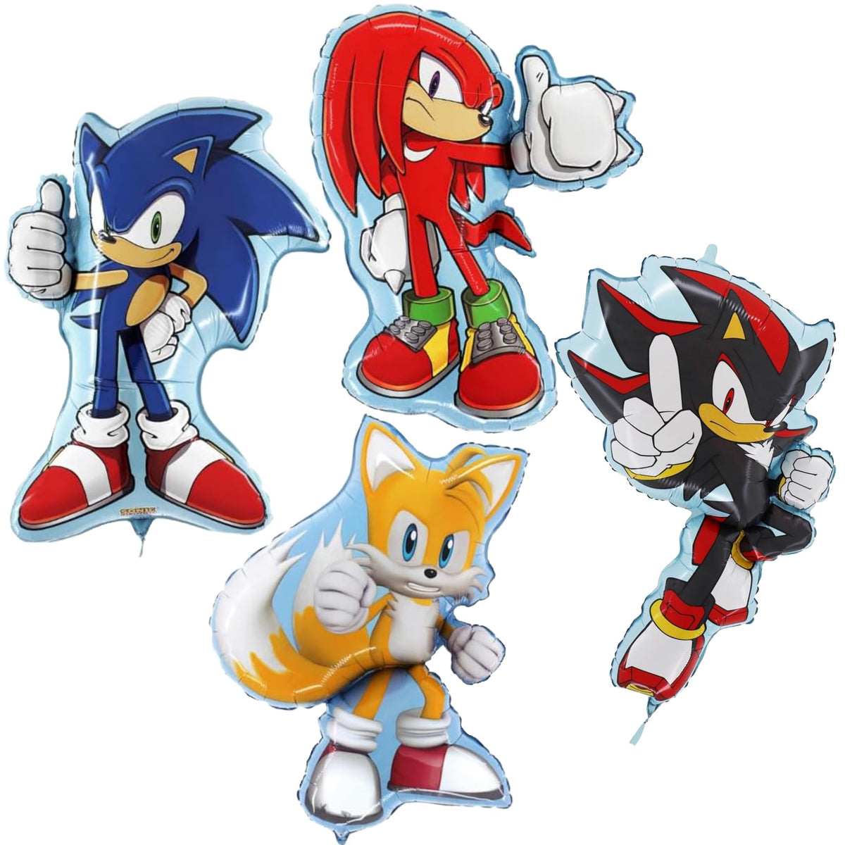 Toyland Sonic-shaped foil balloons for wall decor or party centerpieces.