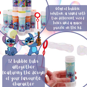 Toyland Stitch Bubbles 12-pack for party favors and gifts.