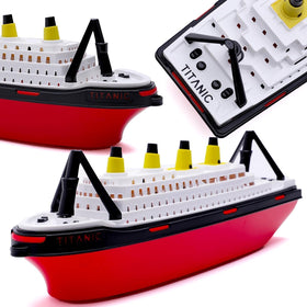 Toyland Titanic boat floats in a bath, inspiring water play and storytelling.