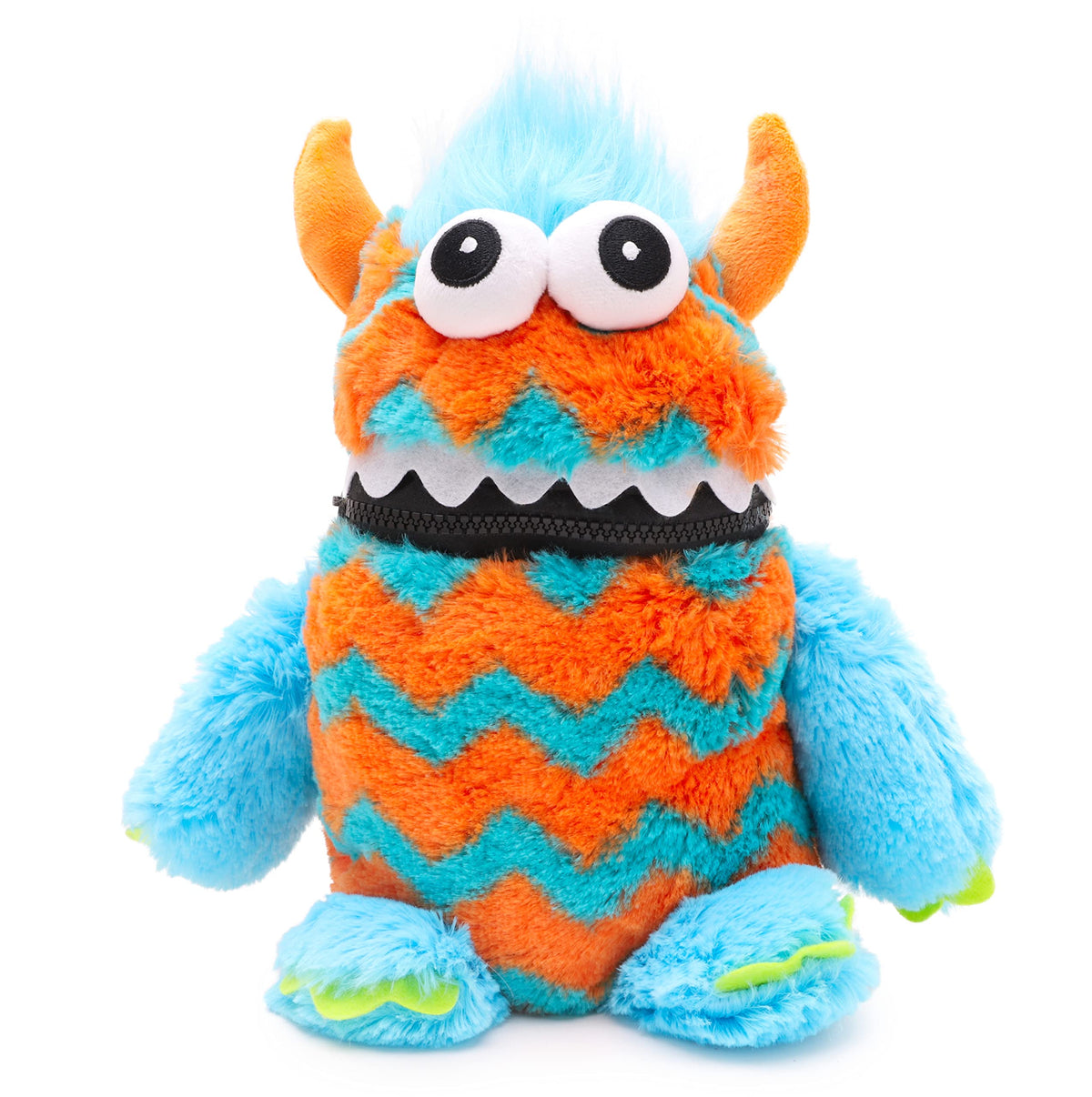 Toyland worry monster blue-orange plush, 9-inch, ideal for comforting cuddles and worry-taking rituals.