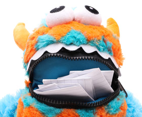 Toyland worry monster blue-orange plush, soft fabric, perfect for bedtime comfort and storytelling.