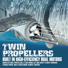 toylefun Mosasaurus RC toy articulated tail enables smooth swimming