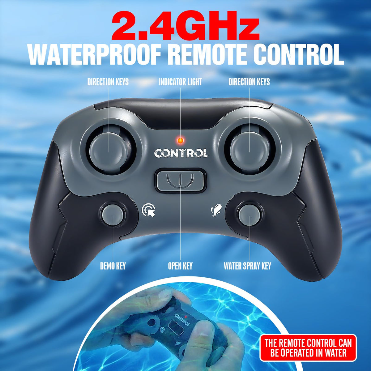 toylefun Mosasaurus RC toy waterproof shell protects electronics underwater