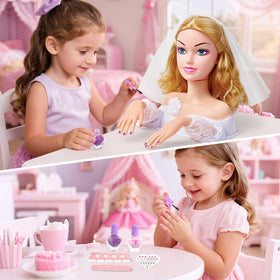 Toylink doll head comb enables smooth detangling during pretend styling.