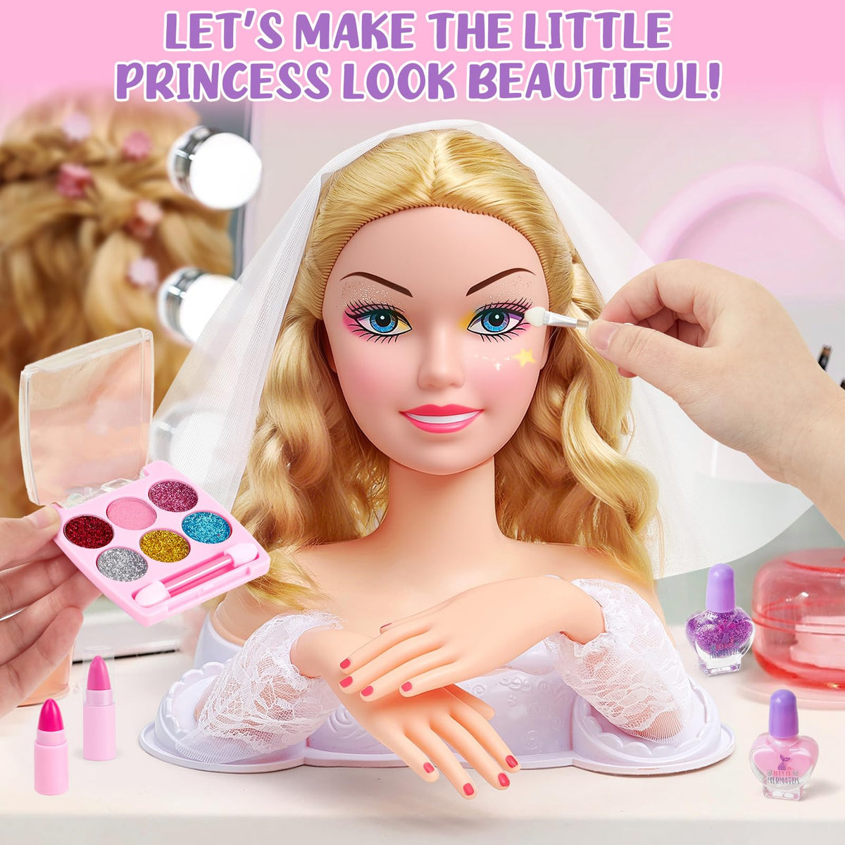 Toylink doll head curling iron helps kids practice safe, imaginative updos.
