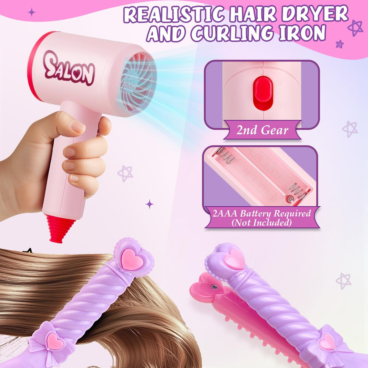 Toylink doll head hair-rollers invite creative braids and volume experiments.