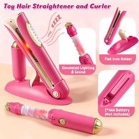 Toylink flat iron holder keeps styling tools organized during pretend appointments.