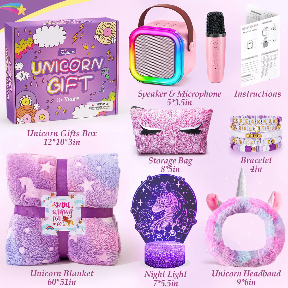 Toylink Unicorn Gifts instruction paper for easy setup and guidance