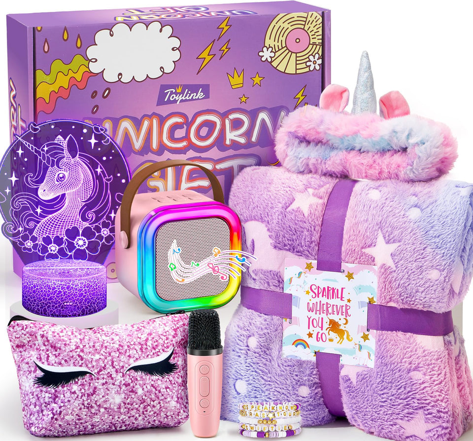 Toylink Unicorn Gifts mini karaoke machine for kids' sing-alongs and portable fun