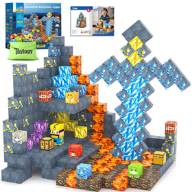 Toylogy 100pcs magnetic blocks set sparks creative dinosaur-building play for kids.