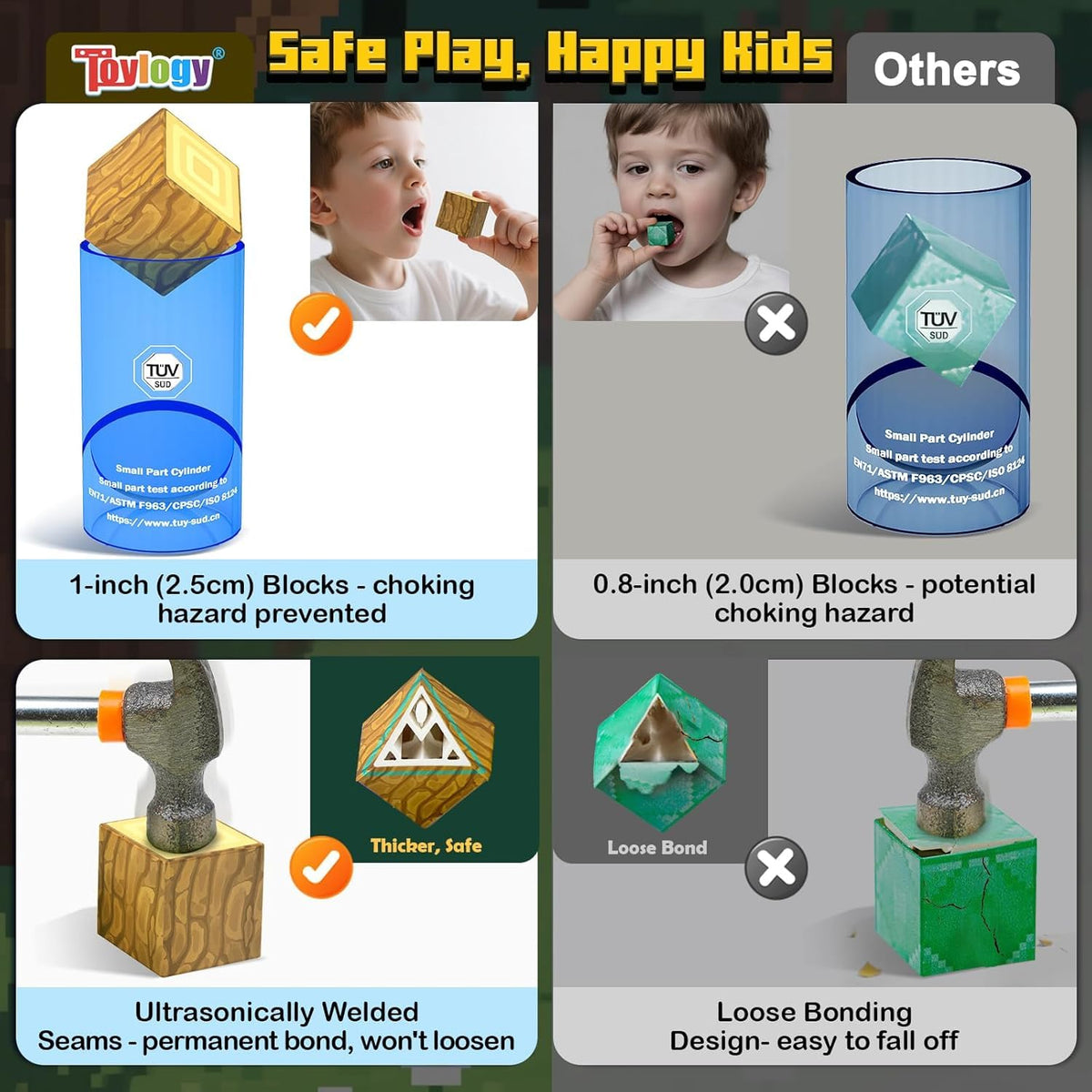 Toylogy large magnetic blocks create a parking lot scene, encouraging imaginative play and fine motor practice.
