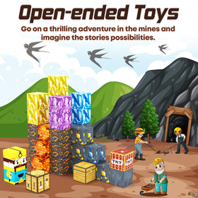 Toylogy magnetic caverns set promotes spatial thinking through open-ended, creative construction.