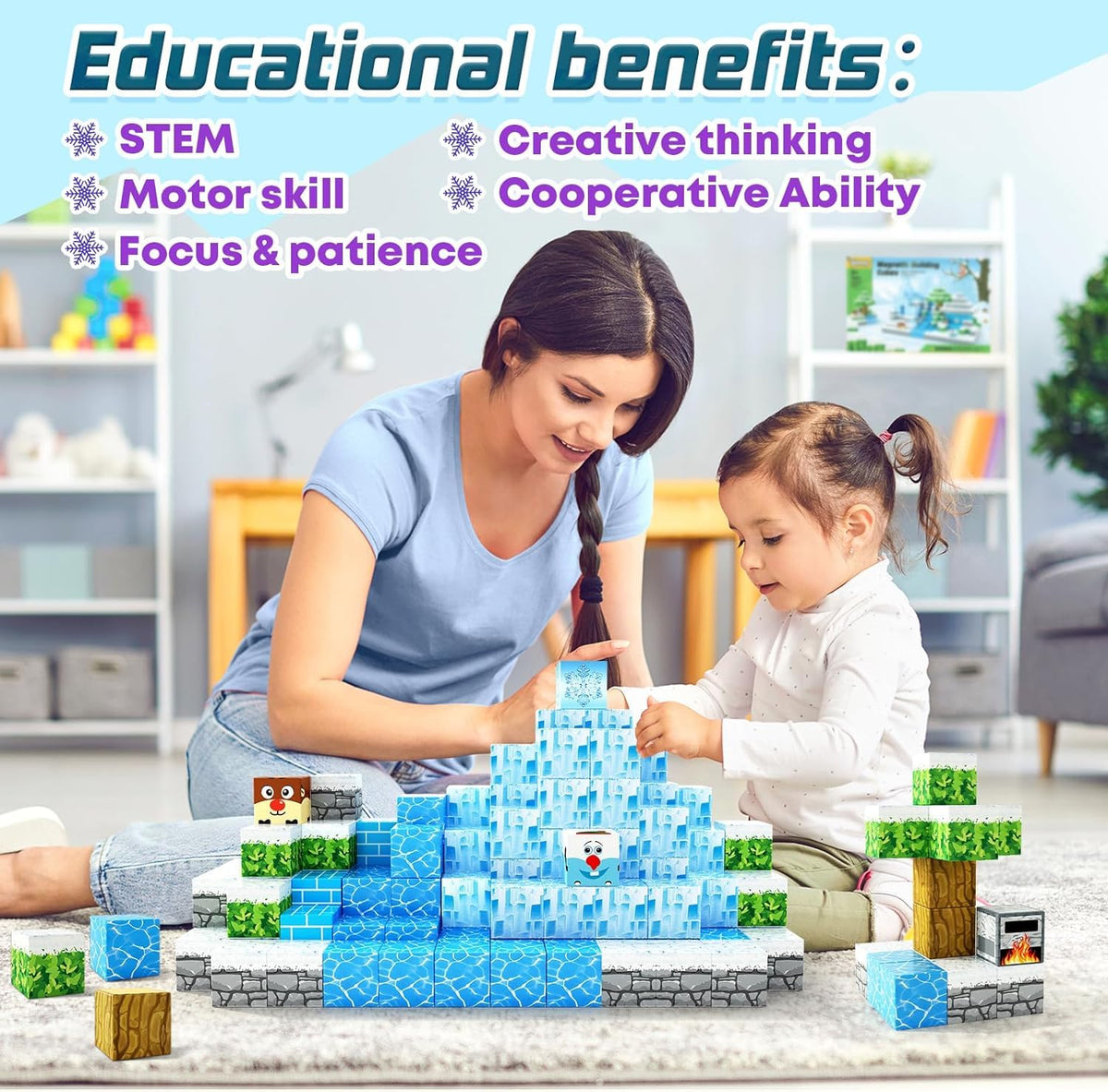 Toylogy magnetic blocks support creative builds that grow with kids’ skills.