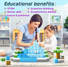 Toylogy magnetic blocks support creative builds that grow with kids’ skills.
