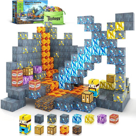 Toylogy Magnetic Blocks Mine World Sword Edition for imaginative play and STEM exploration.