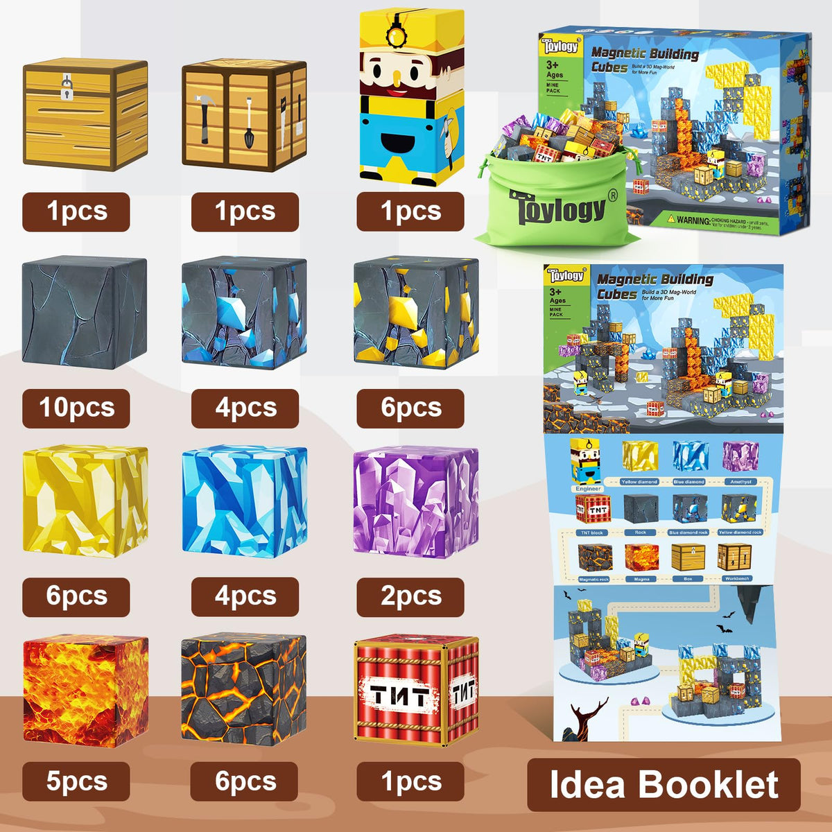 Toylogy magnetic caverns encourage adventure storytelling during playtime.