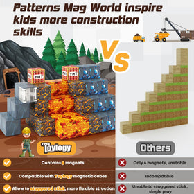 Toylogy sensory tiles introduce magnetism concepts through tactile exploration.