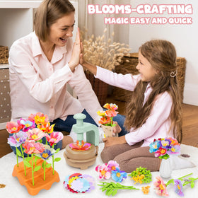 Toyly Child assembling bouquets encourages hands-on creativity