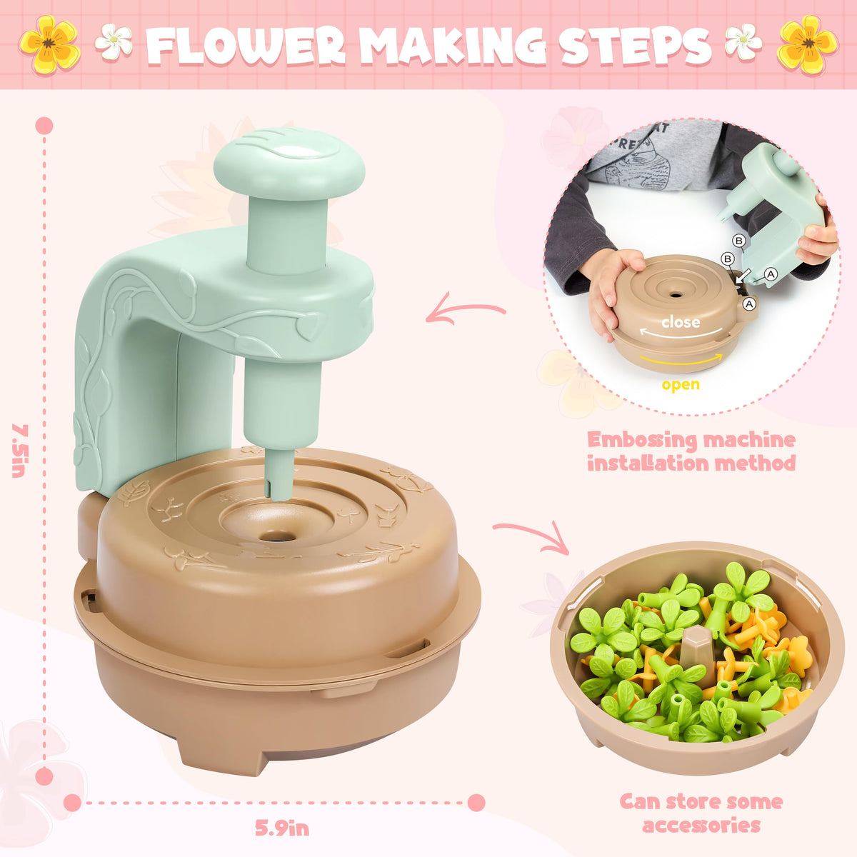 Toyly Flower Maker and Pieces inspire imaginative bouquet design and fine motor practice