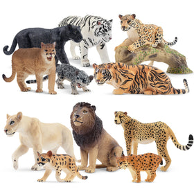Toymany big cat walking white lioness figurine for imaginative safari play and cake toppers