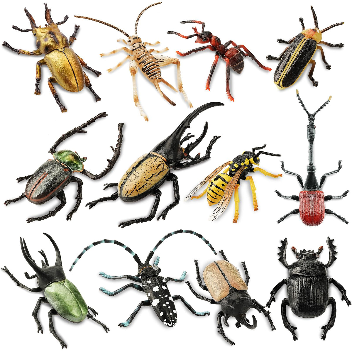 Toymany atlas beetle figurine provides bold color for shelves and educational displays.