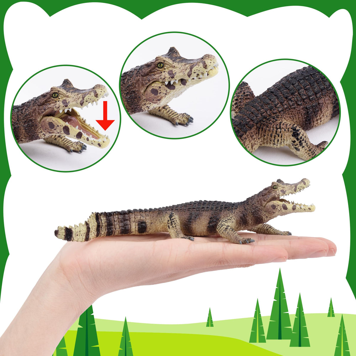 Toymany Gecko figure features vivid painting for education and play.