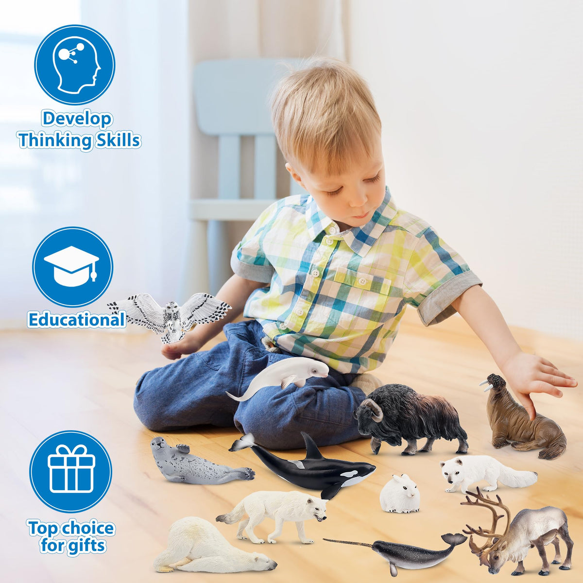 Toymany harp seal figure, smooth surfaces are safe for little hands